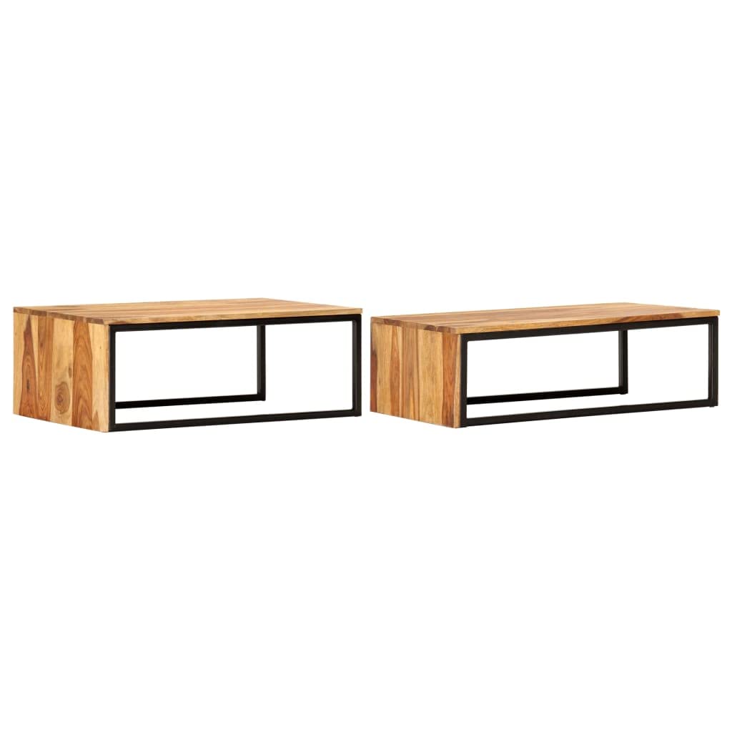 2 pcs Solid Sheesham Wood Nesting Tables C78688
