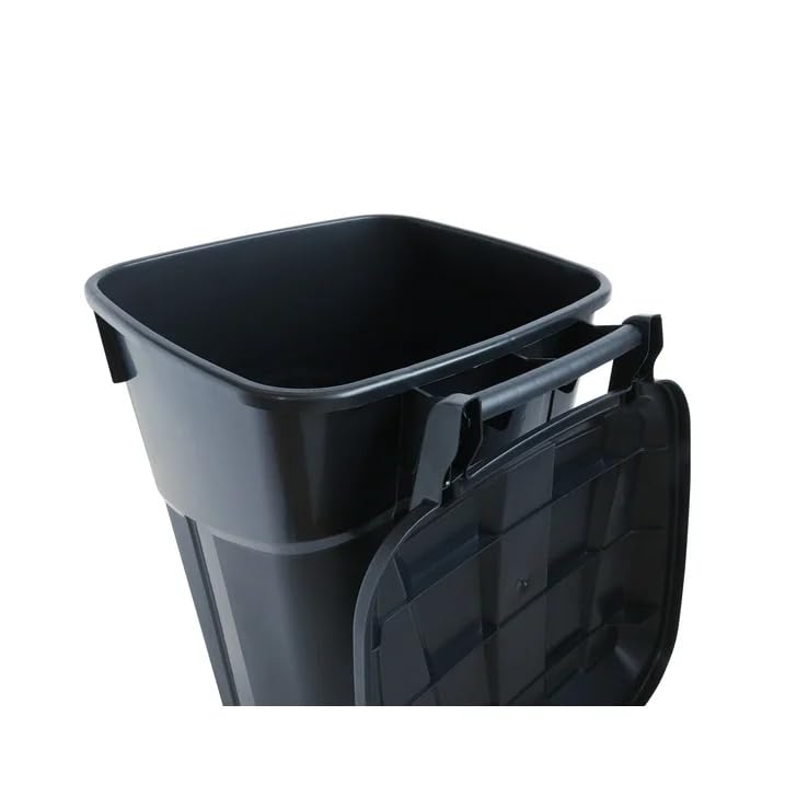 32 Gallon Black Wheeled Plastic Trash Can W8996