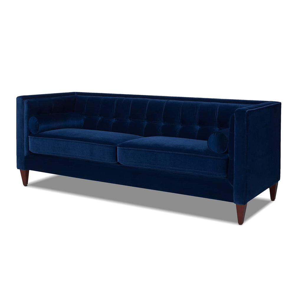 84" Navy Blue Velvet Tufted Sofa U24826