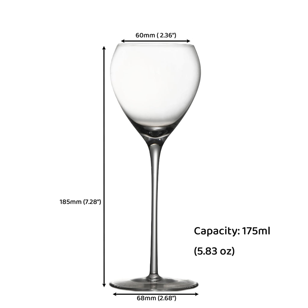 Hand Blown Crystal Cocktail Glasses Set of 6, 5.8Oz Clear U9678
