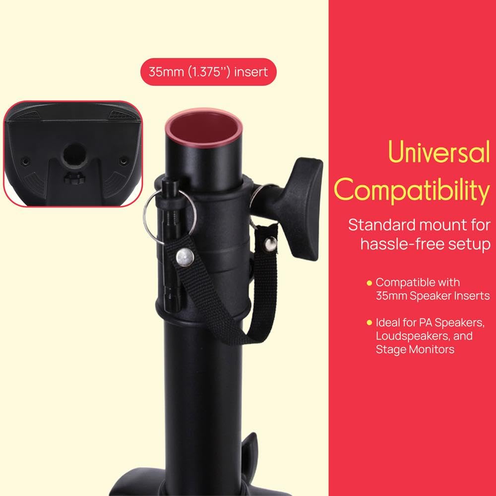 Universal Speaker Stand 2-Pack Height Adjustable Tripod Mount C4686