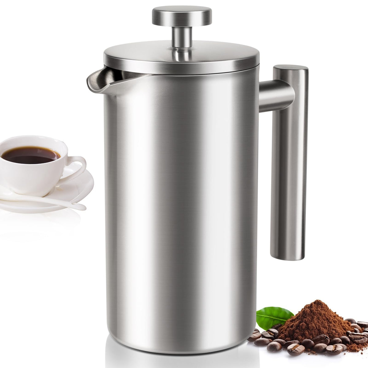 12 OZ Stainless Steel French Press Coffee Maker O72981