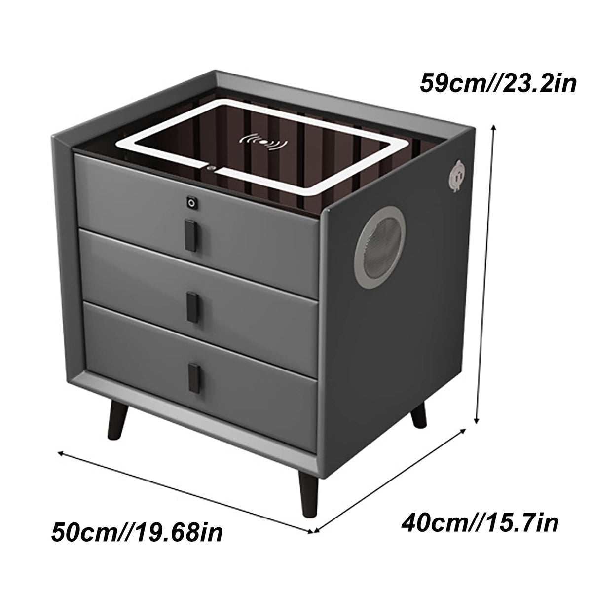 White 3 Drawer Smart Nightstand with Wireless Charging X442972