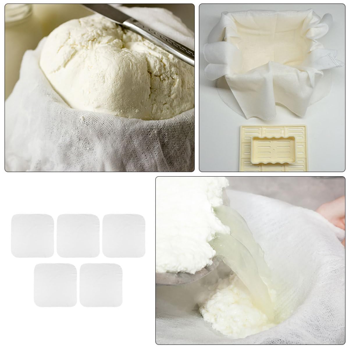 Cotton Gauze Filter Cloth 45x45cm 5pcs L91660
