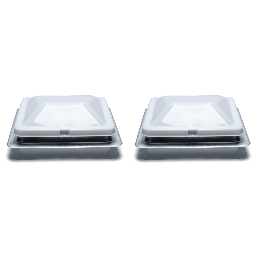 14" White Cargo Universal Roof Vents with White Lids N98209
