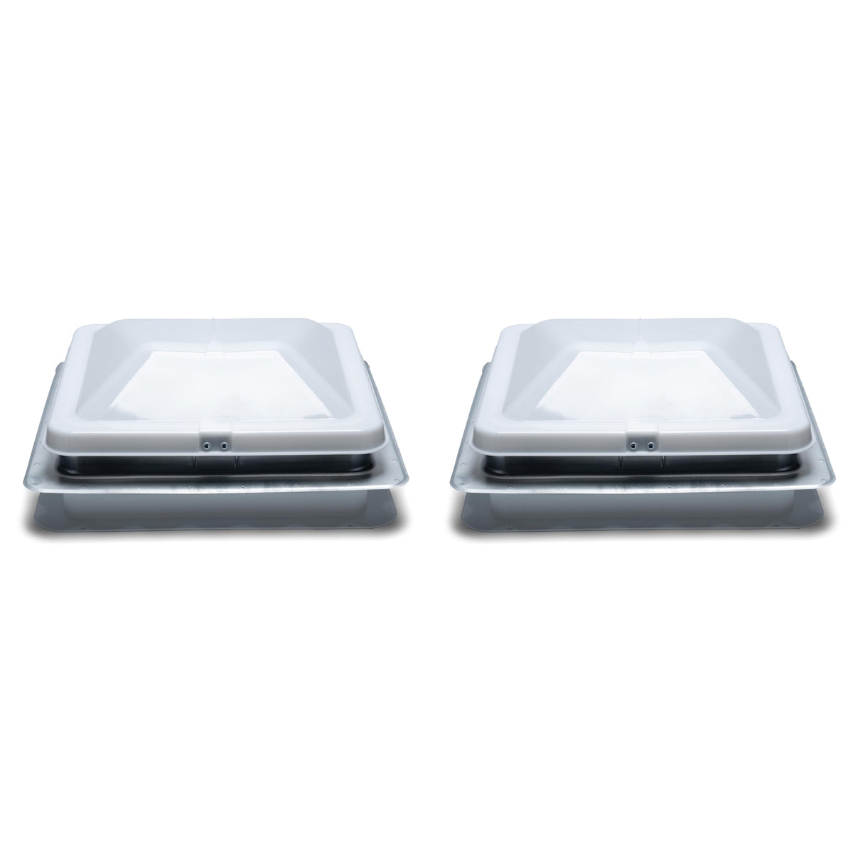 14" White Cargo Universal Roof Vents with White Lids N98209