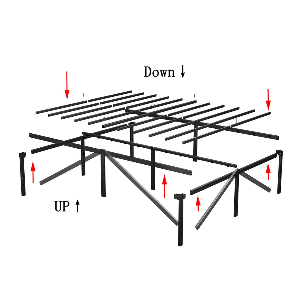 Queen 14-Inch Heavy-Duty Platform Bed Frame D6083