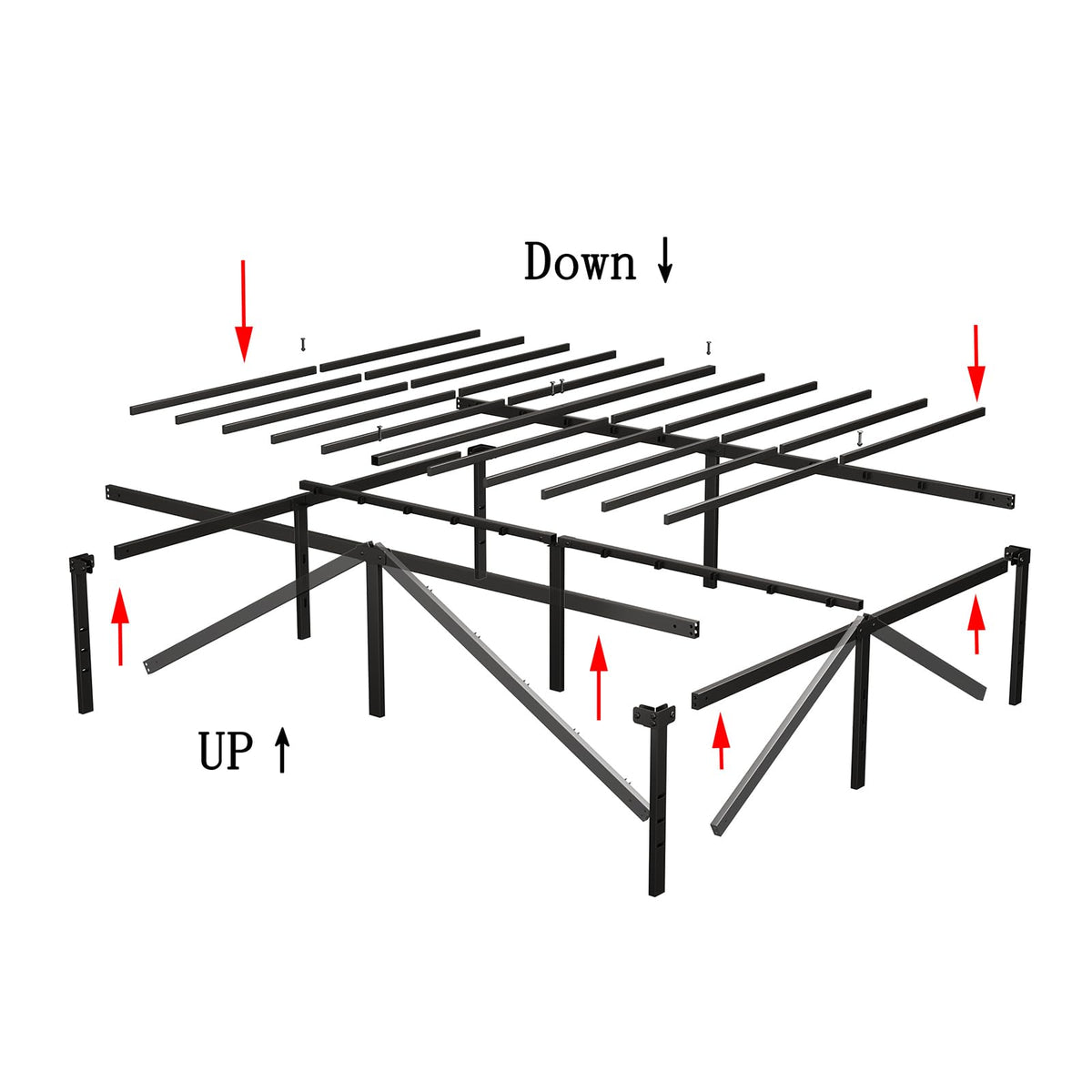 Queen 14-Inch Heavy-Duty Platform Bed Frame D6083