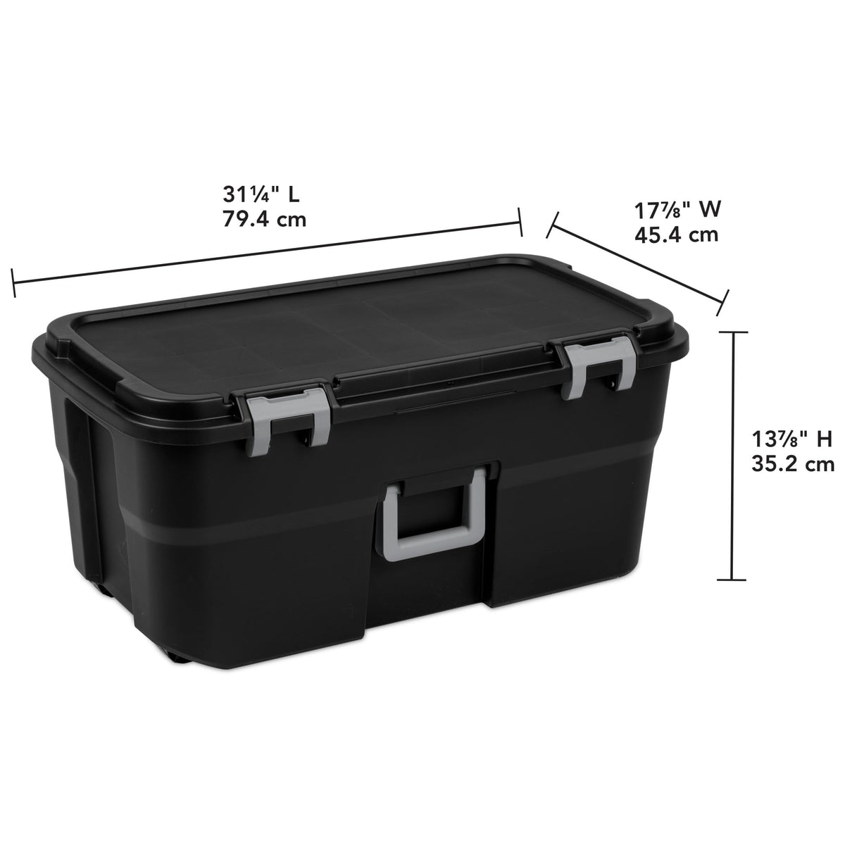 Black 2 Pack 22 Gallon Wheeled Plastic Storage Trunk W12152