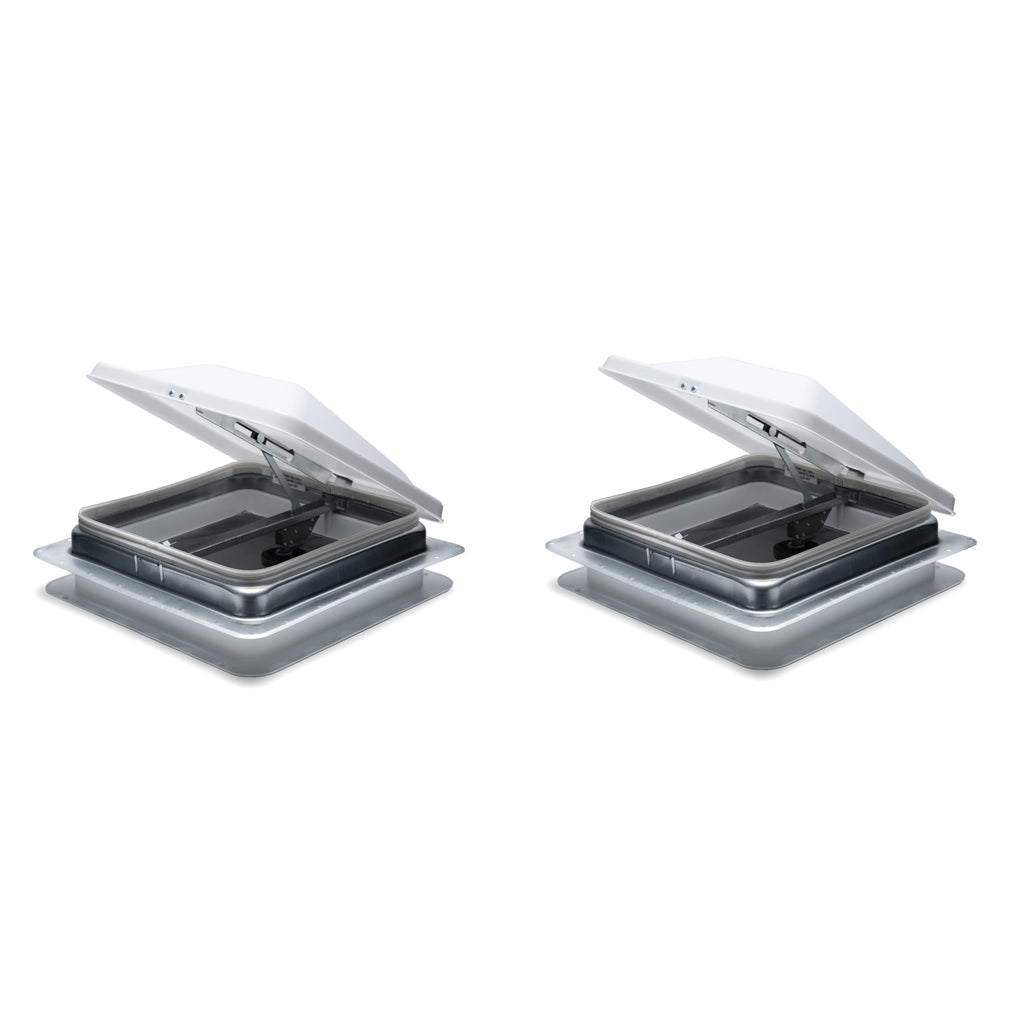 14" White Cargo Universal Roof Vents with White Lids N98209