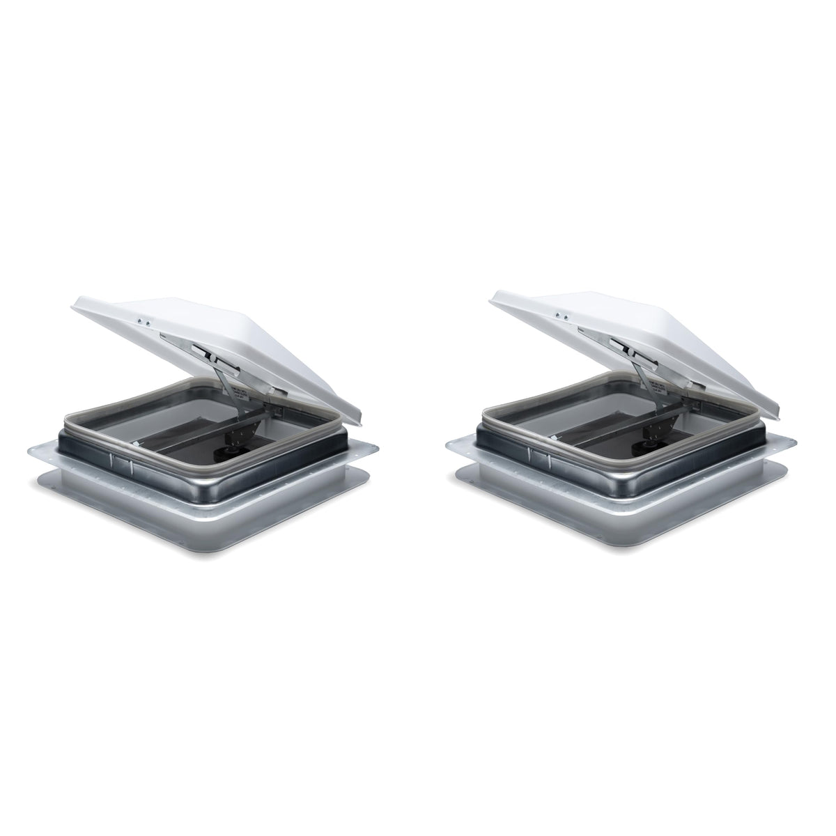 14" White Cargo Universal Roof Vents with White Lids N98209