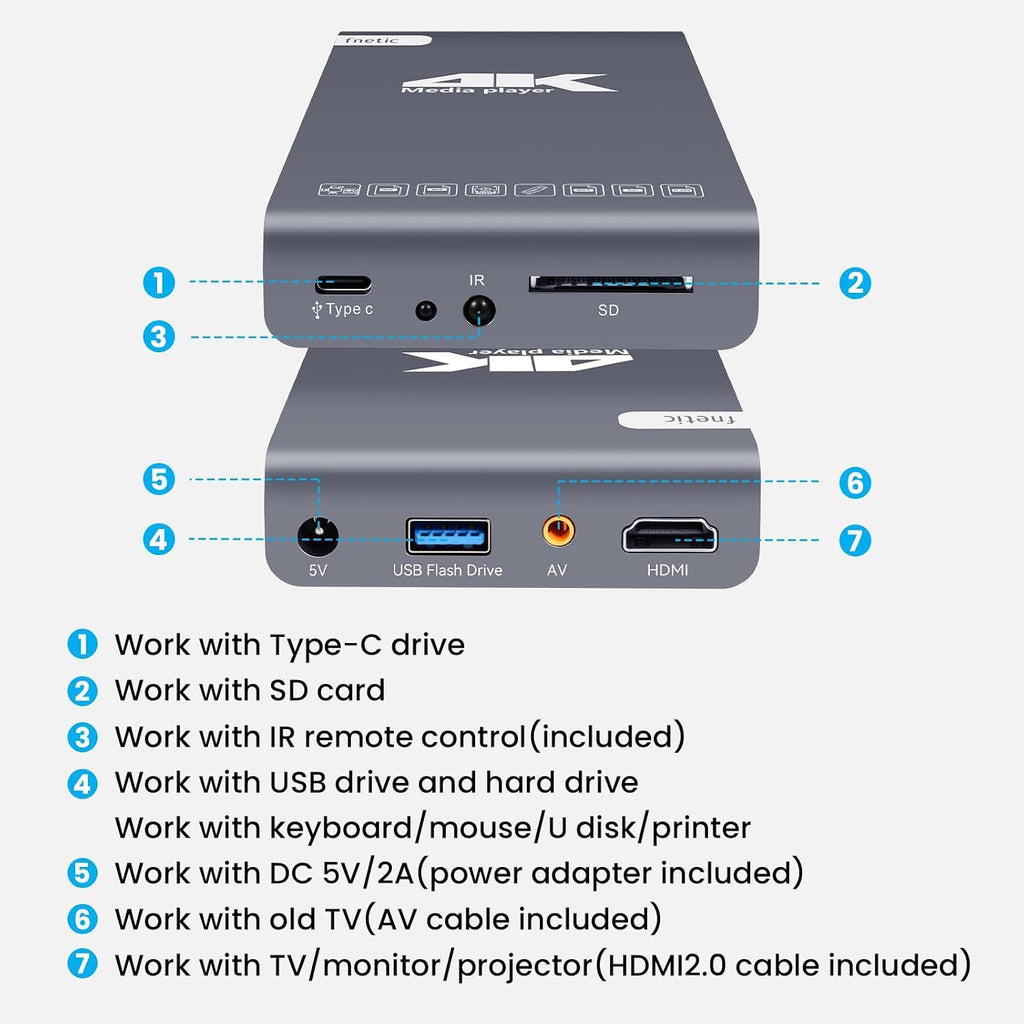 4K 60Hz H.265 Ultra HD Digital Media Player & HDD Enclosure 2 in 1 U551
