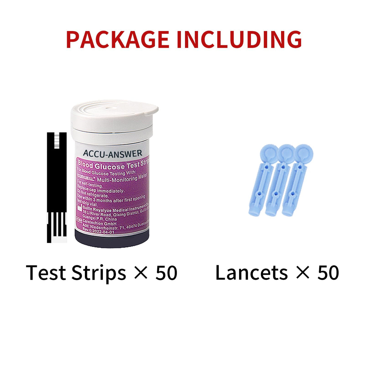 50 Test Sugar Test Strips with 50 Lancets N4371