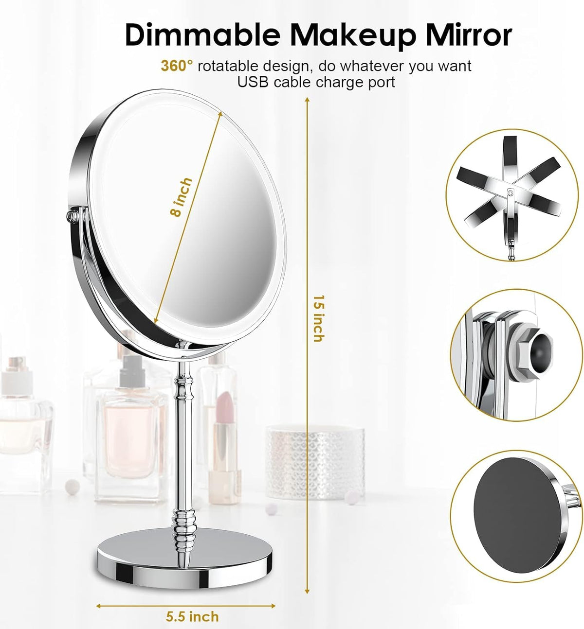 Makeup Mirror with 3 Lights P4224