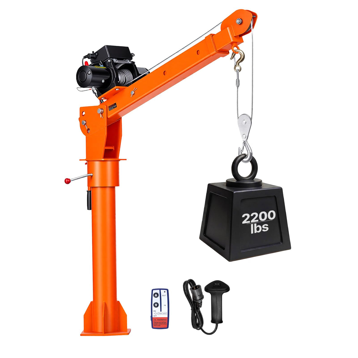 Electric Truck Crane with 12V Electric Winch and 360° Rotating Telescopic Boom Q692574