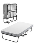 White Twin Size Folding Bed with 5 in Memory Foam Mattress C888