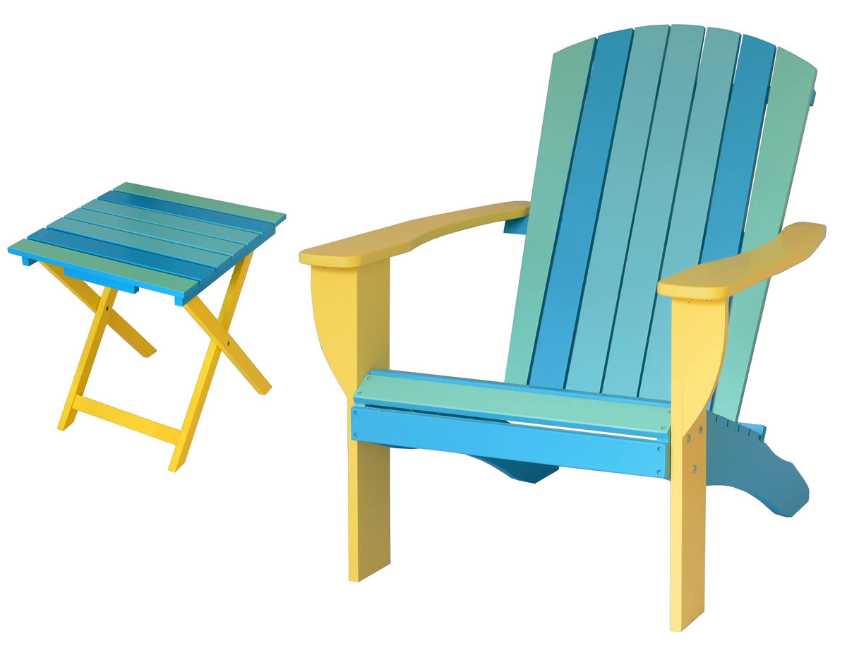 Solid Cedar Adirondack Chair with Folding Table O37768