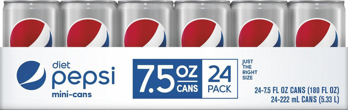 Diet Pepsi 7.5 Fl Oz Mini Cans 24 Pack U4322