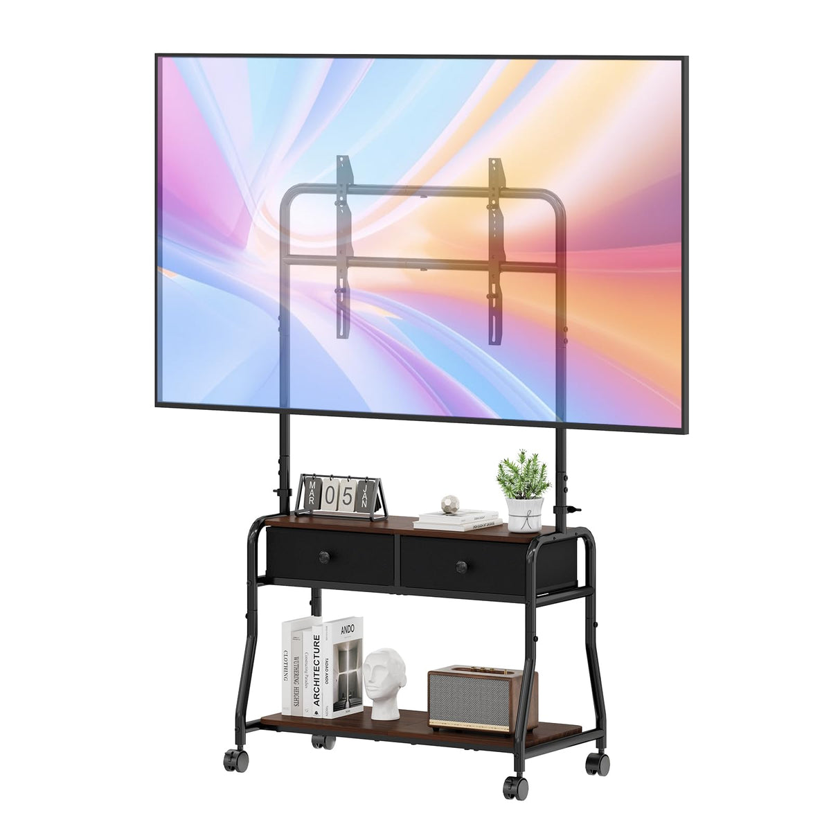 Rolling TV Stand with Mount for 32–75 Inch TVs C37569