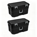 Black 2 Pack 22 Gallon Wheeled Plastic Storage Trunk W12152