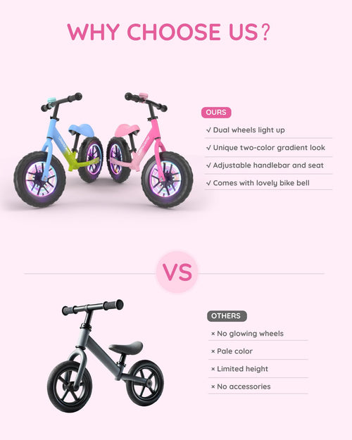 12'' Kids Balance Bike with Adjustable Seat & Handlebar V96342