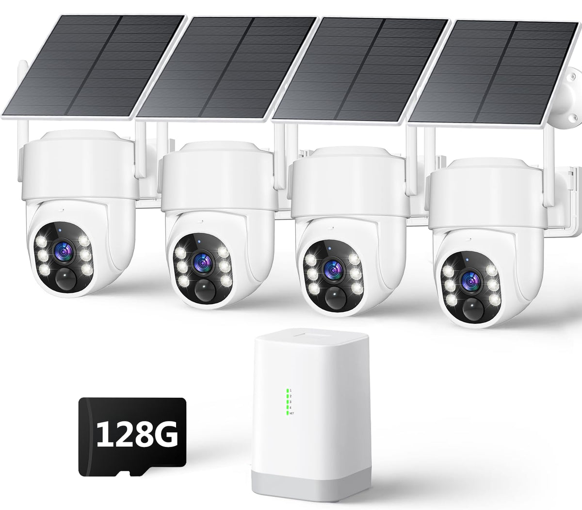 4MP Solar Powered Wireless Security Camera System with Color Night Vision I4299