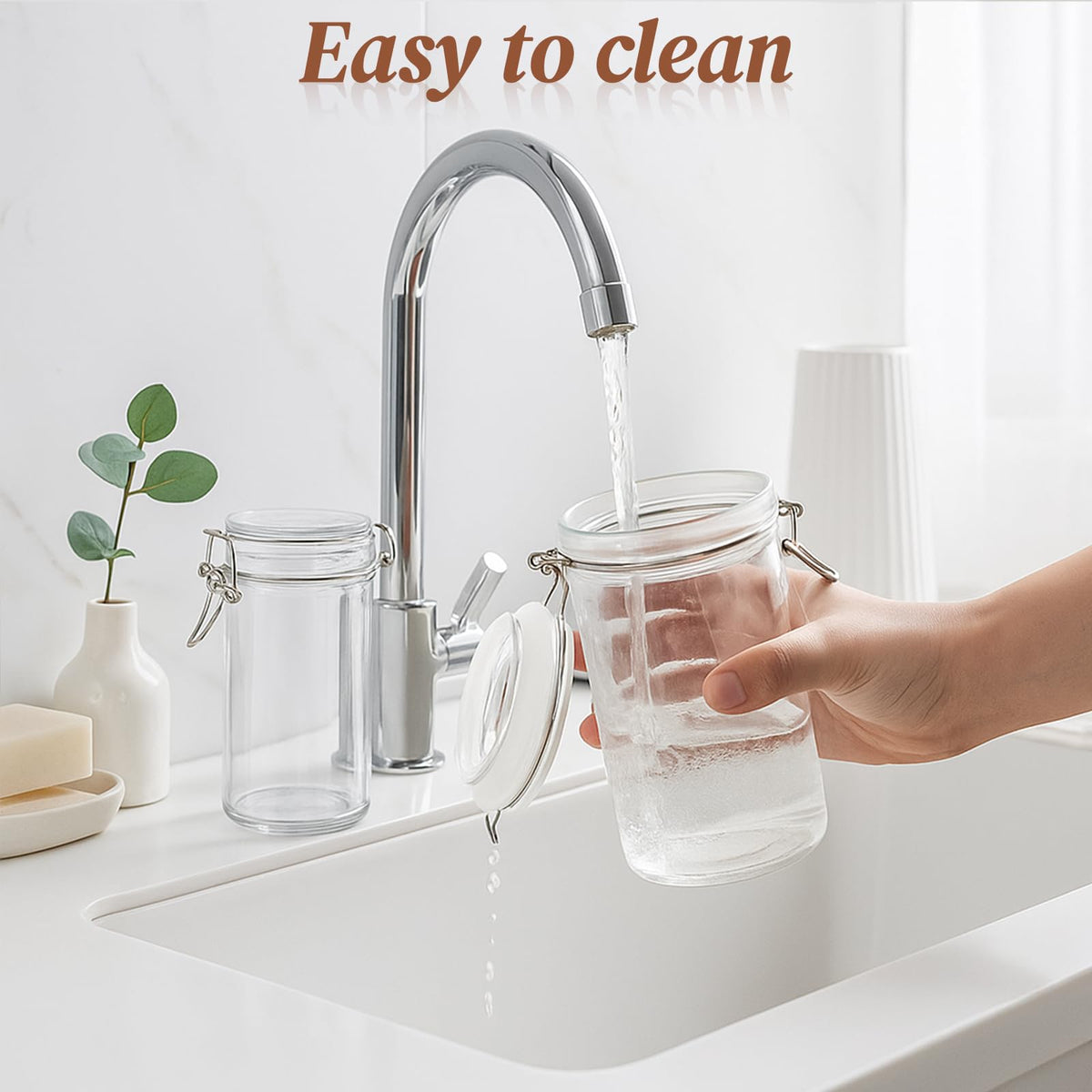 8 PCS 16 oz Glass Jars with Airtight Lid Q225
