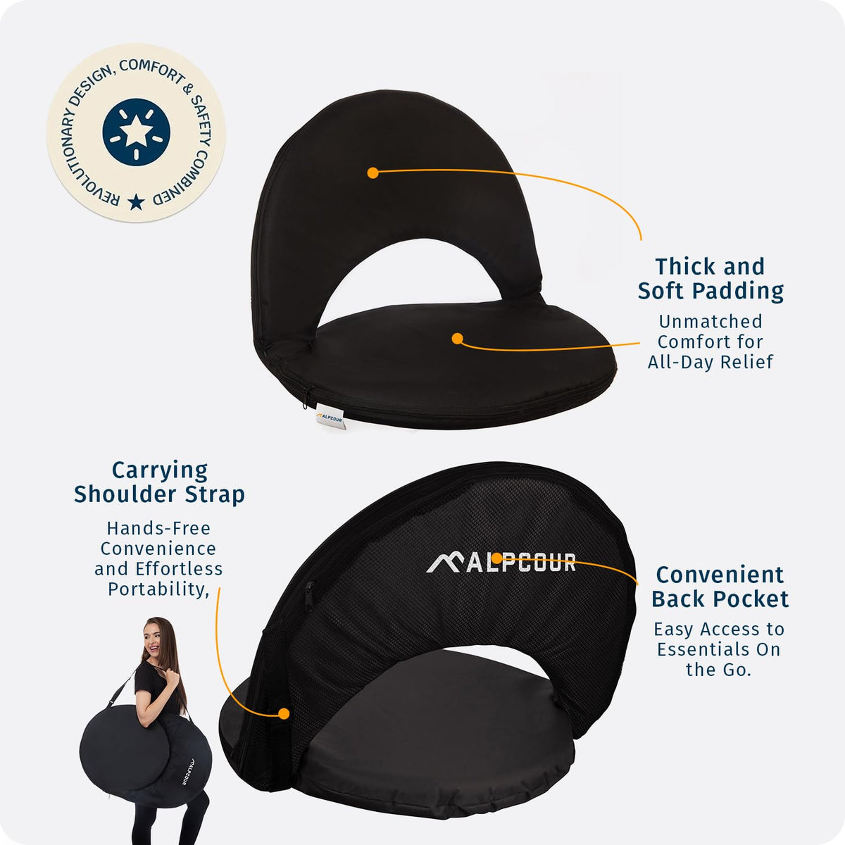 Folding Waterproof Reclining Stadium Seat Z28888