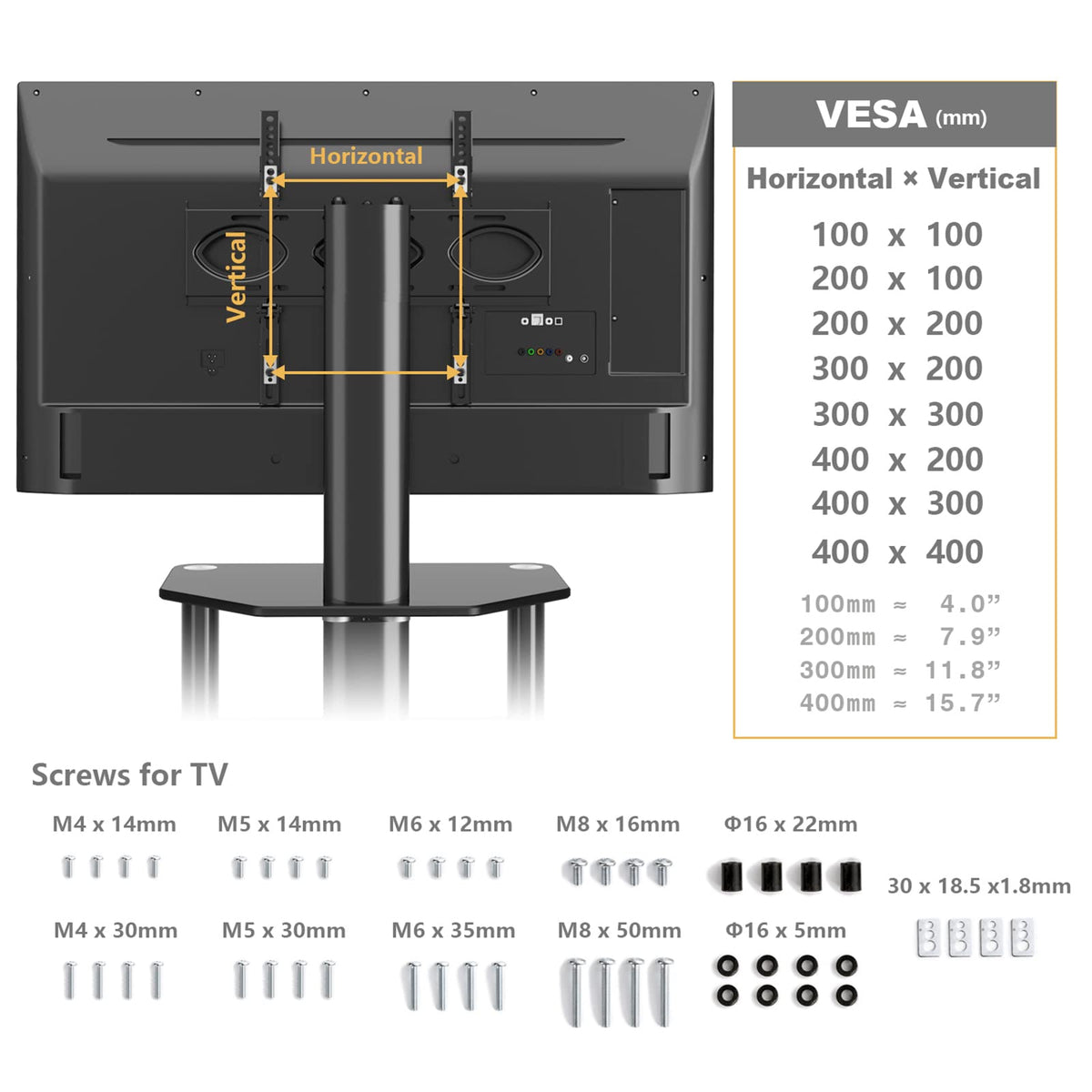 4-Tiers Swivel TV Stand for 32-70 inch TVs C70931