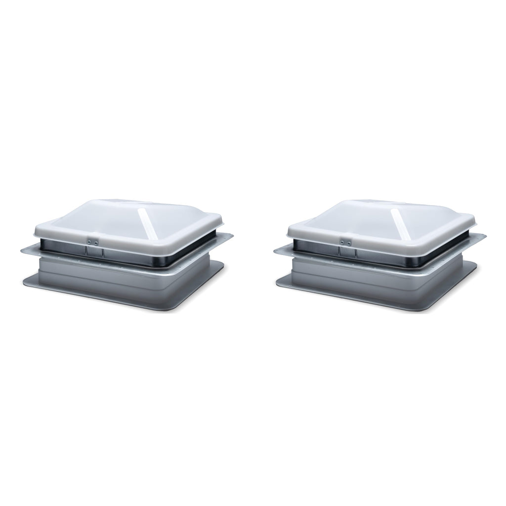14" White Cargo Universal Roof Vents with White Lids N98209