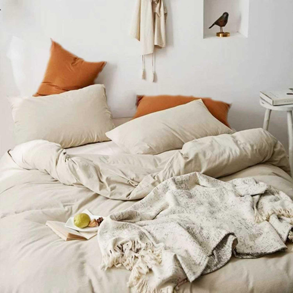 King Size 3 Piece Beige Comforter Set D65532