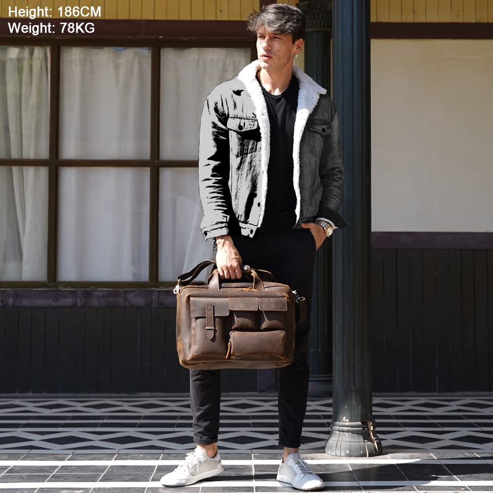 Leather 17.3" Laptop Briefcase N90216
