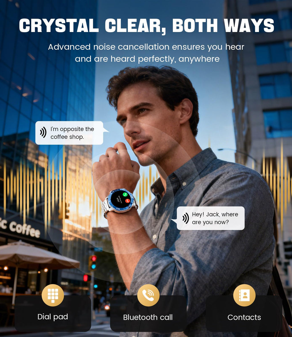 Smart Watch with Heart Rate SpO2 Sleep Monitor IP68 Waterproof Silver Blue 40mm Q815