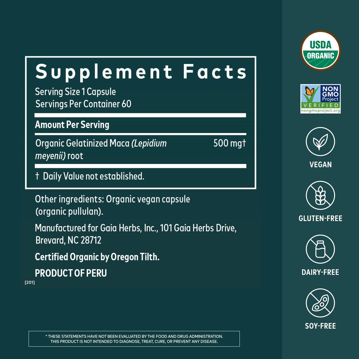 Maca Root 60 Vegan Capsules X5227