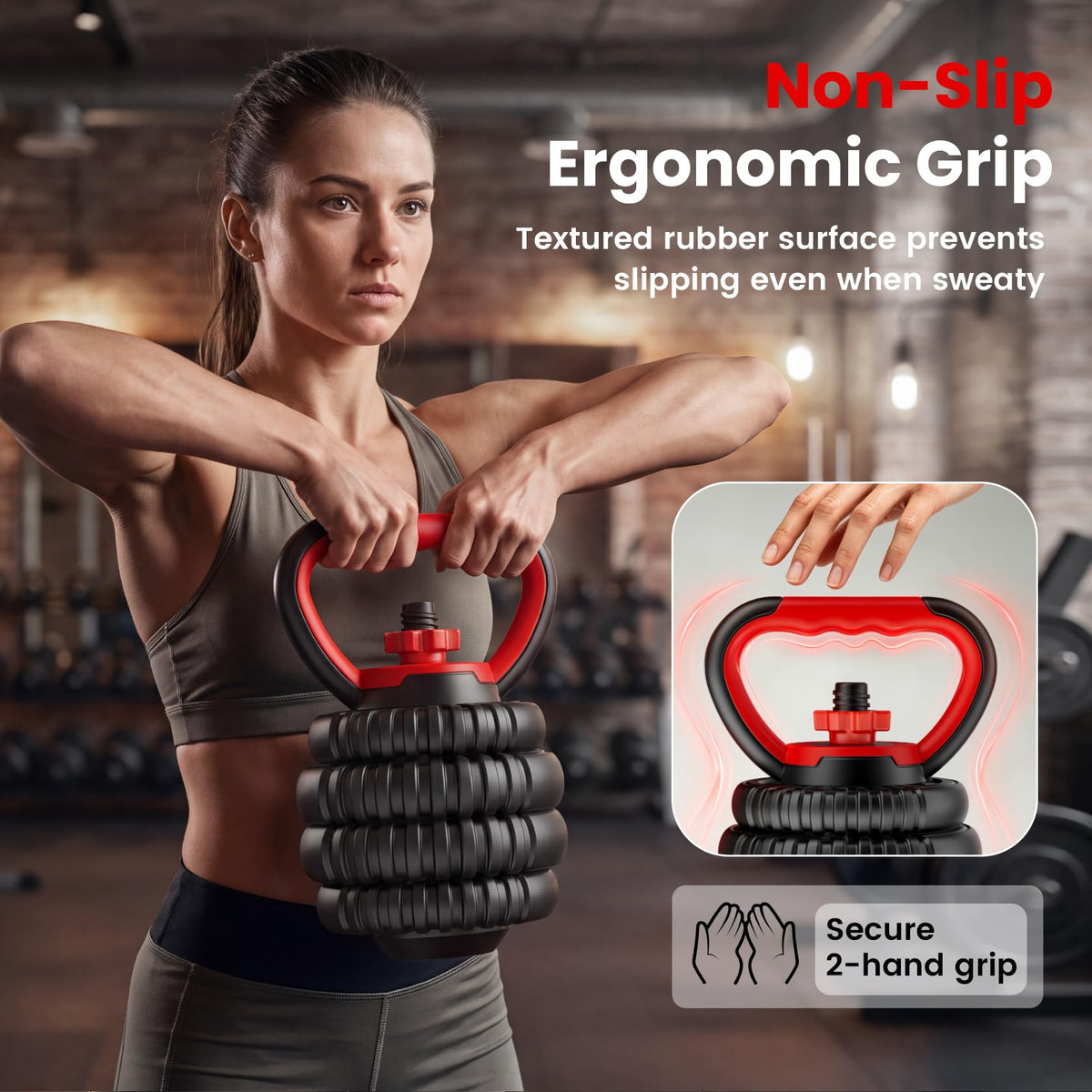 Adjustable Dumbbell Set 22/33/45/70/90lb Free Weight Set with Connector O73177