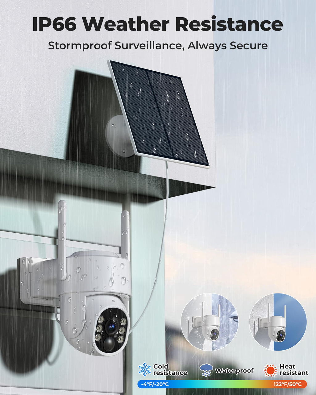 4MP Solar Powered Wireless Security Camera System with Color Night Vision I4299