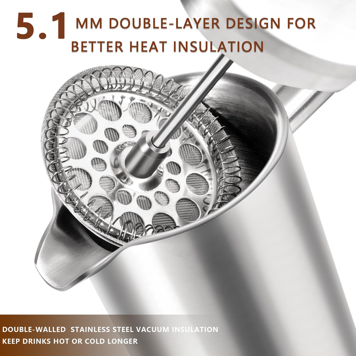 12 OZ Stainless Steel French Press Coffee Maker O72981