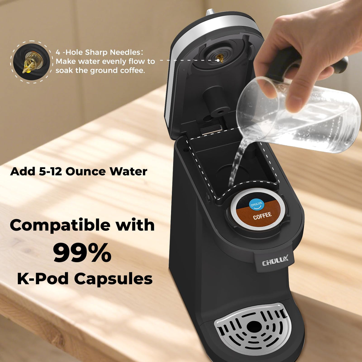 Black Mini Single Serve Coffee Maker S628