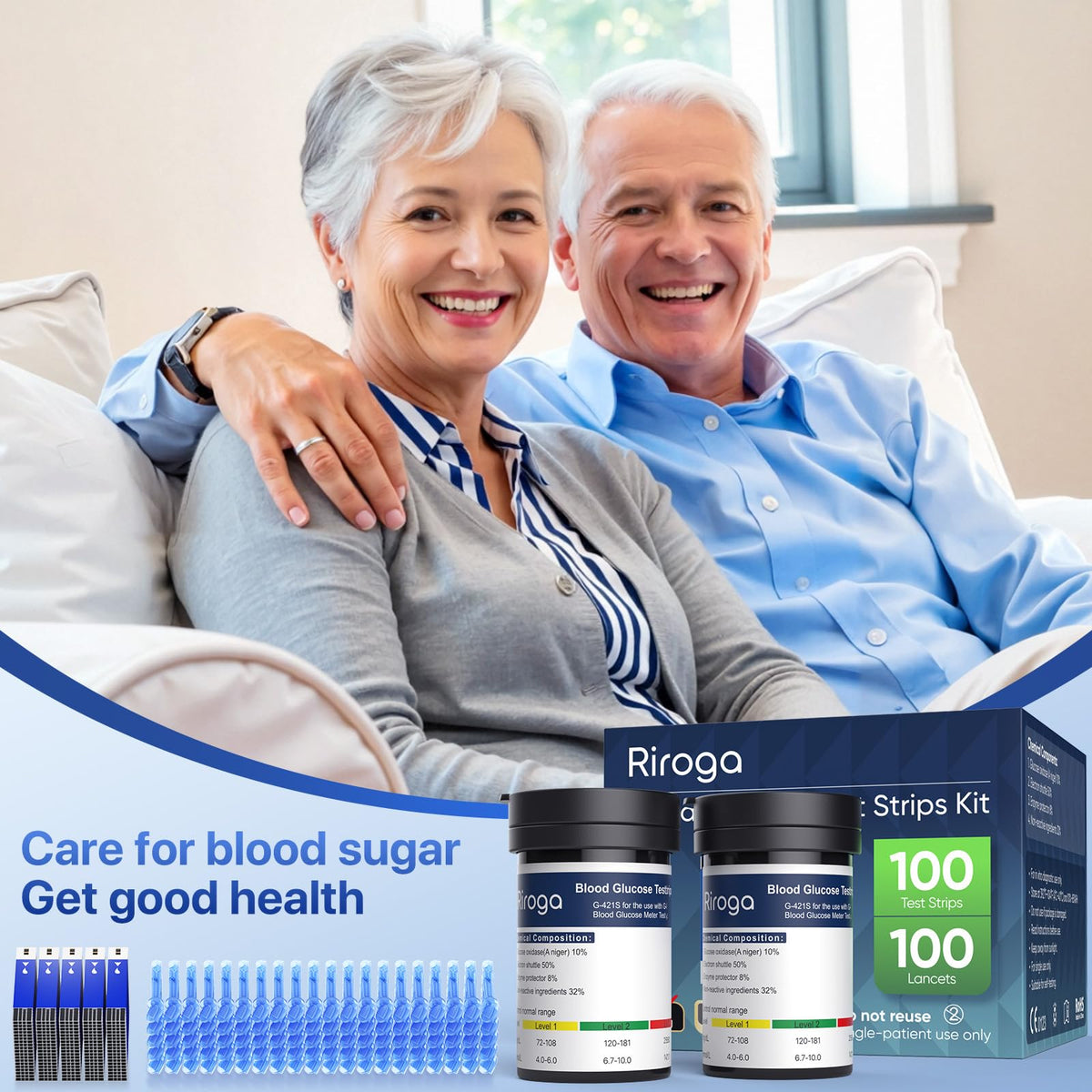 Blood Glucose Test Strips 100ct & Lancets 100ct W4807