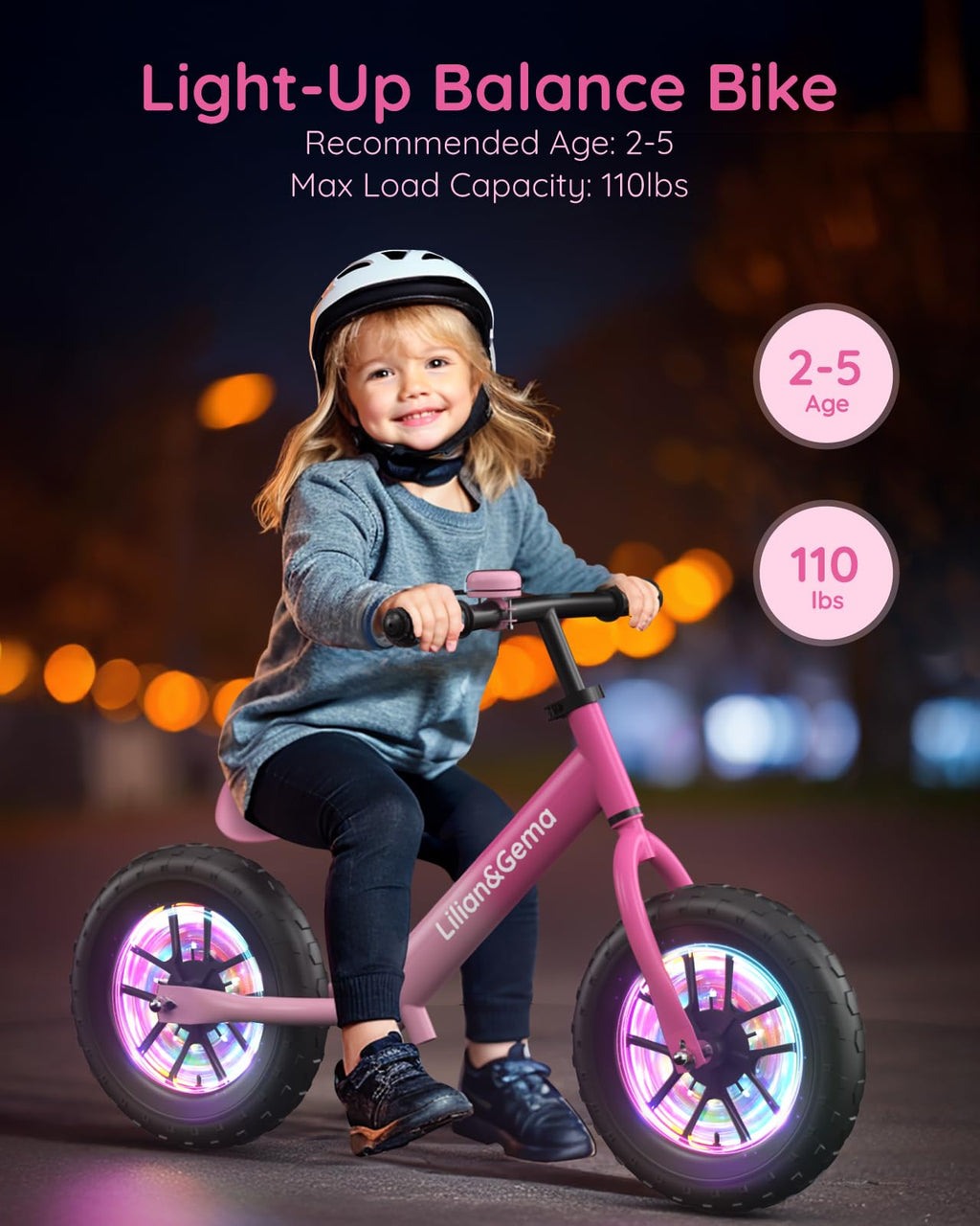12'' Kids Balance Bike with Adjustable Seat & Handlebar V96342