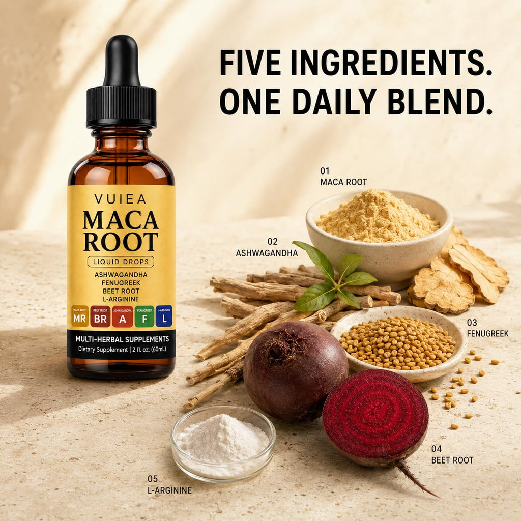 Maca Root Drops 5-in-1 Herbal Supplement 2 Fl Oz Z4104