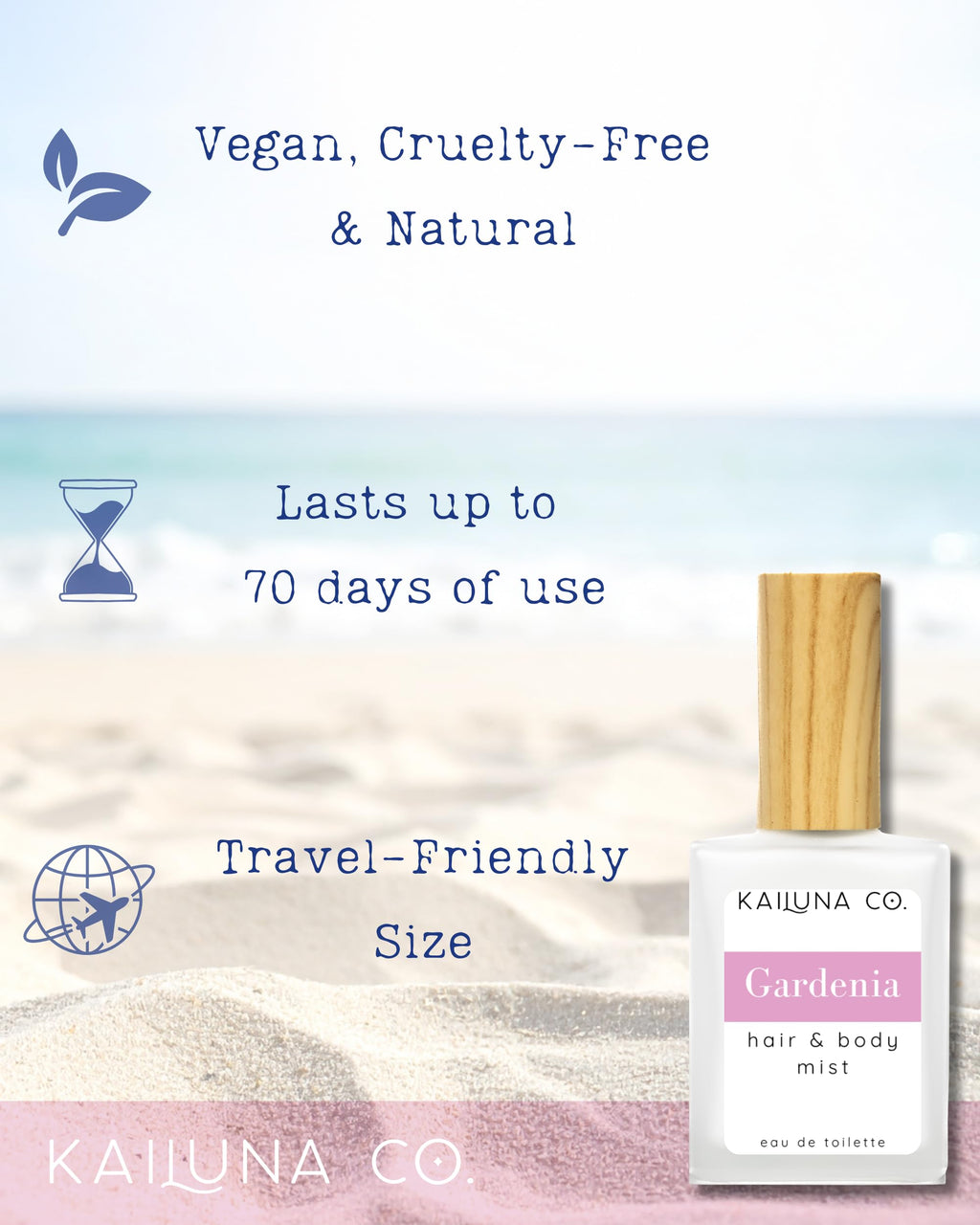 Gardenia Hair & Body Mist with Essential Oils, 15 ml K325