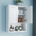 White Wall Mount Bathroom Cabinet with Adjustable Shelves Q856505