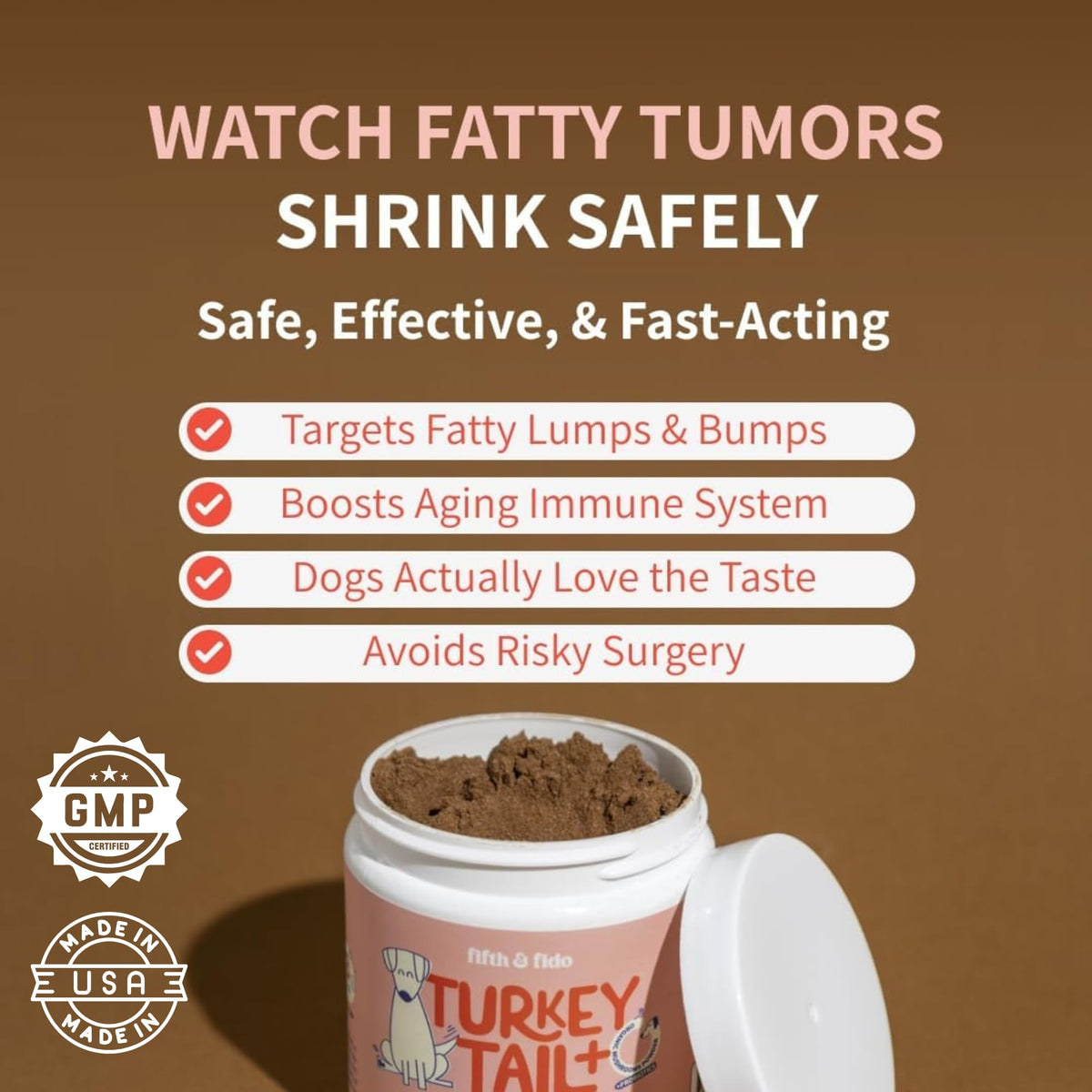 Turkey Tail Mushroom for Dogs Bacon Powder Probiotic H974774