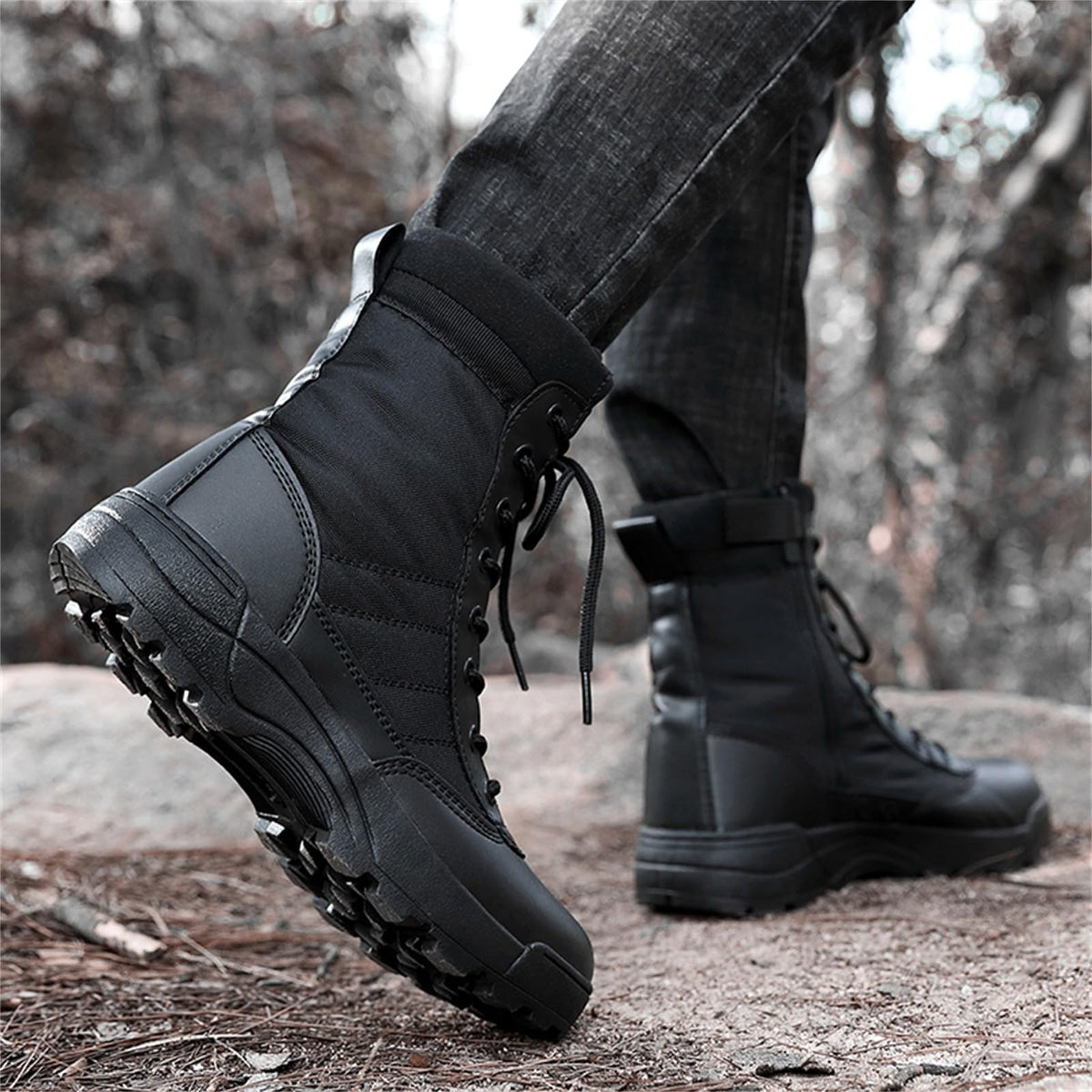 8 Inch High Top Suede Leather Military Tactical Boots S476769
