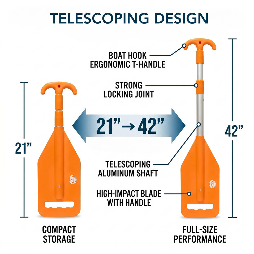 Telescoping Emergency Paddle with T-Grip Handle G1292