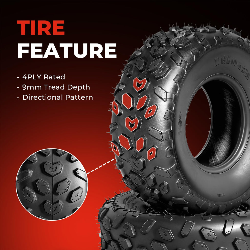 19x7-8 UTV ATV Tires Set of 4 T25777