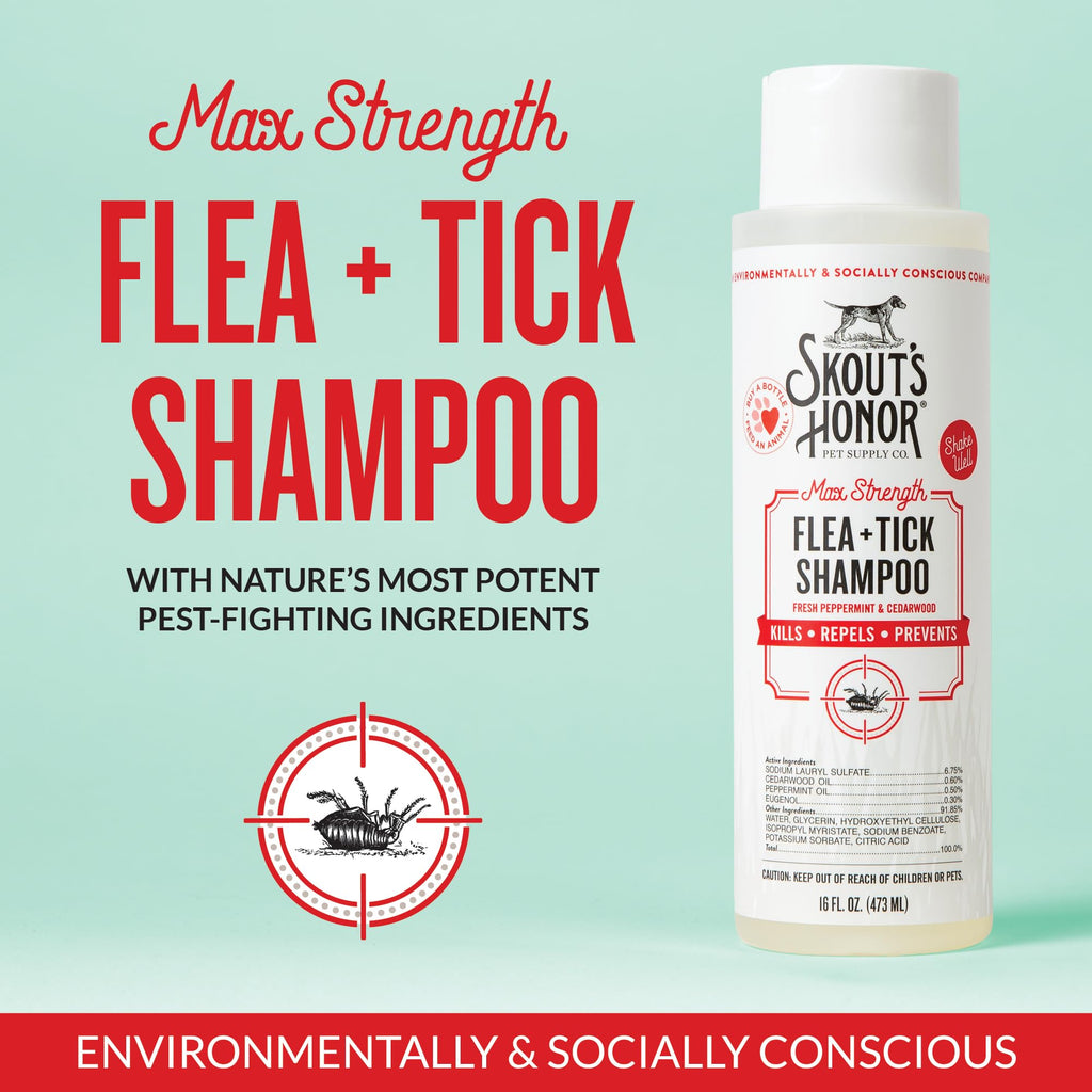 Natural Flea and Tick Dog Shampoo 16 oz R8266