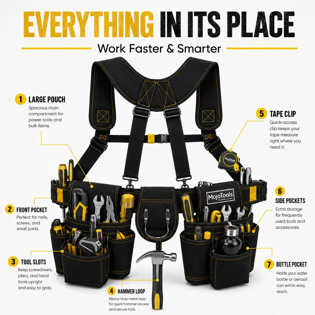 Heavy Duty Tool Belt with Suspenders H9216