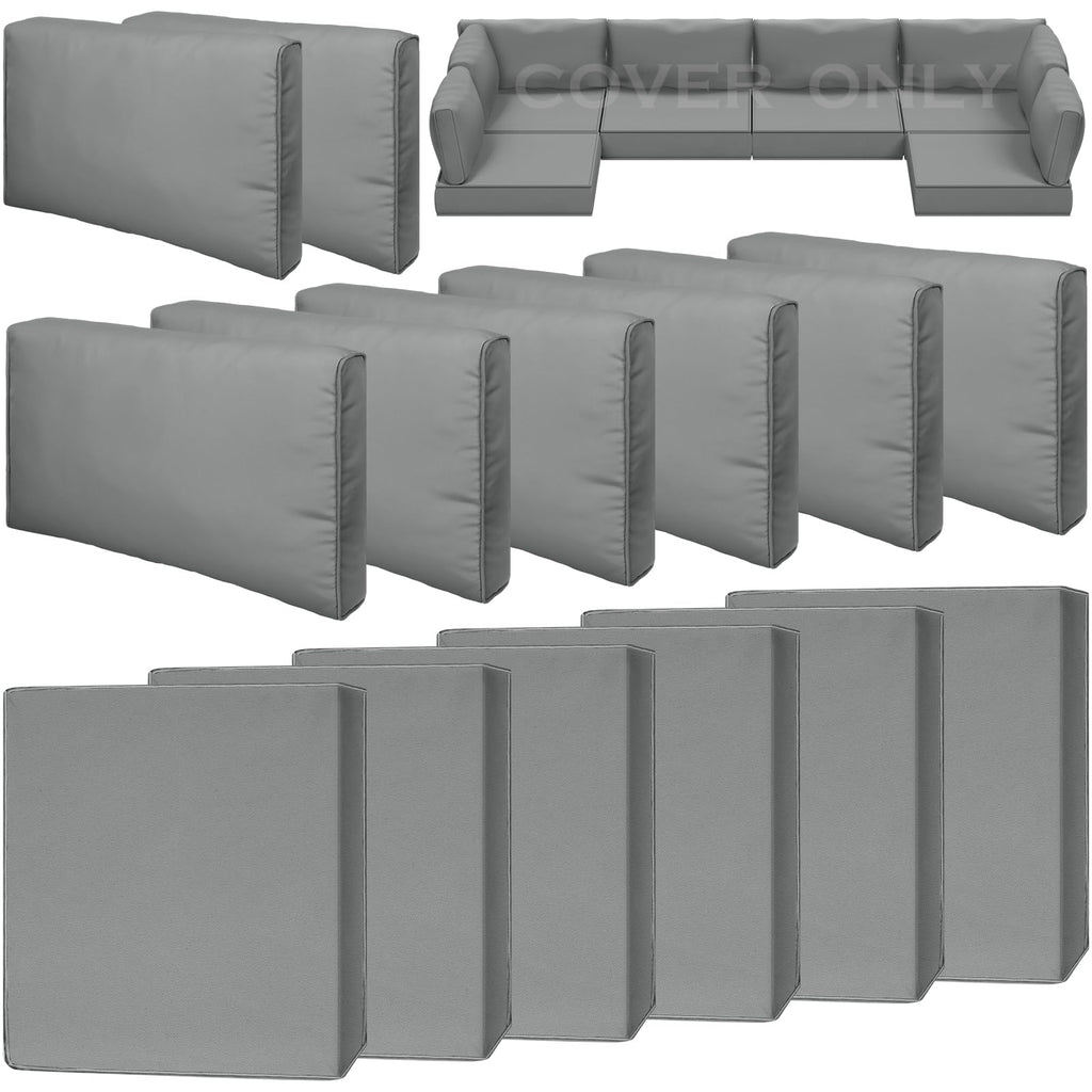 14 Piece Outdoor Waterproof Cushion Covers with Zipper U285296